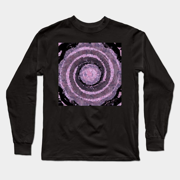 Diamond Swirl of Floating Purple Mandalas Long Sleeve T-Shirt by Peaceful Space AS